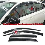 BaysonR MU Style Window Visors w/ Black Trims For 2022-2025 Honda Civic (4Dr Sedan/5Dr Hatchback)/Ci