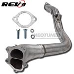 Rev9 Divided Bell Mouth Turbo Downpipe, 3", Subaru Legacy WRX/STI