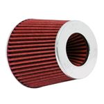 K&N,Universal,Air,Filter,Chrome,Round,Tapered,Red,4in,Flange,ID,x,1.125in,Flange,Length,x,5.5in,H