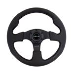 NRG, Reinforced, Steering, Wheel, 320mm, Black, Leather, Black, Stitching, steering wheel