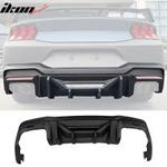 Ikonmotorsports 2024-2025 Ford Mustang Rock Style Matte Black Rear Diffuser Lip PP