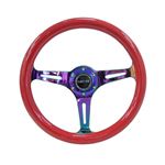 NRG Classic Wood Grain Steering Wheel (350mm) Red 