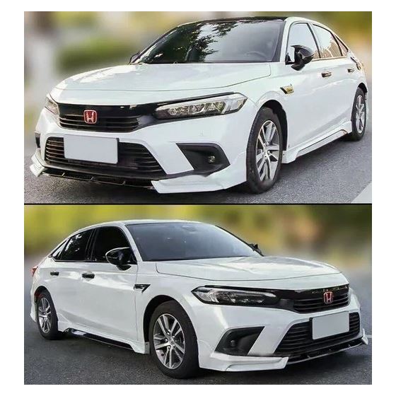 2022-2024 Honda Civic Sedan Yofer V2 Front Bumper Lip - Platinum White Pearl