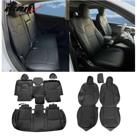 2020-2023,Tesla,Model,Y,Front,Rear,5-Seat,Seat,Covers,Leather
