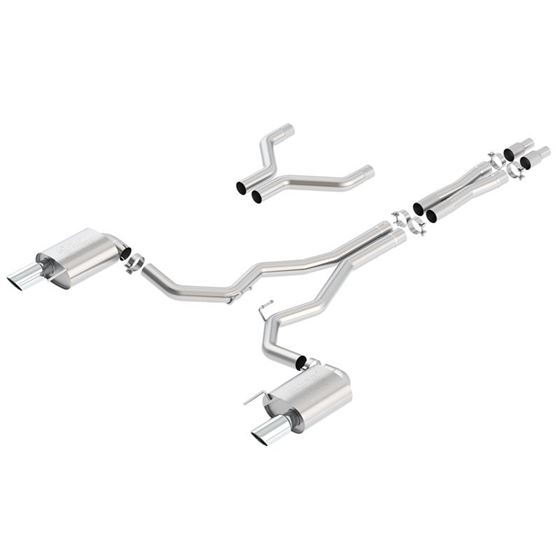 140629 Borla,S,Type,Cat,Back,15-17,Ford,Mustang,GT,5.0L,V8,MT,AT,3in,pipe,4in,tip