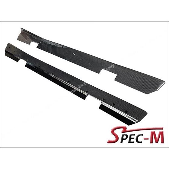 V2 Style Carbon Fiber Side Skirts Lip For 2009-201