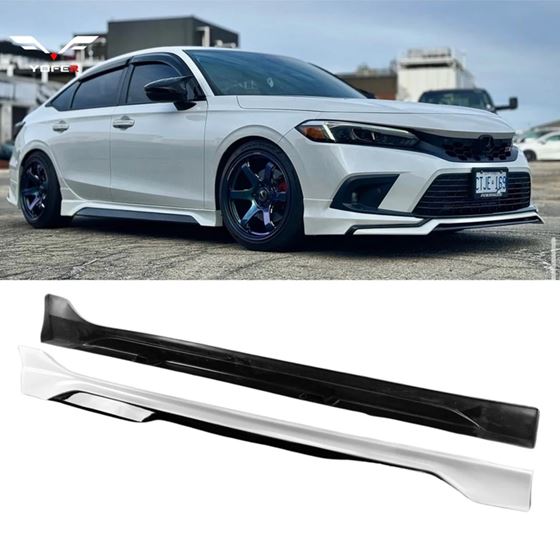 2022+ HONDA CIVIC SEDAN/HATCHBACK YOFER V1 SIDE SKIRTS PLATINUM WHITE PEARL