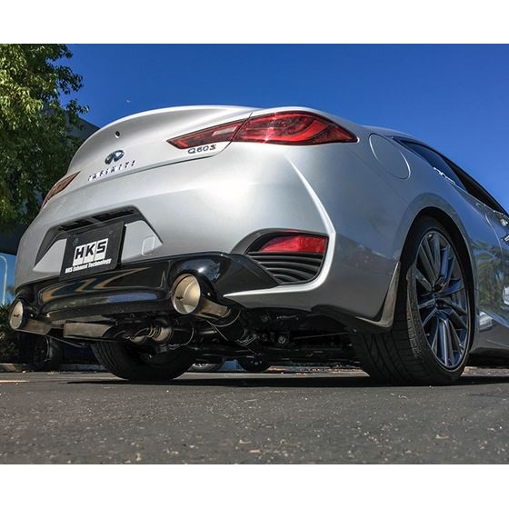 HKS,2017,Infiniti,Q60,Dual,Hi-Power,Titanium,Tip,Catback,Exhaust,Nissan,Turbo,3.0