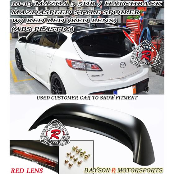 Bayson R MS Style Spoiler w/ Red Lens LED 3rd Brak