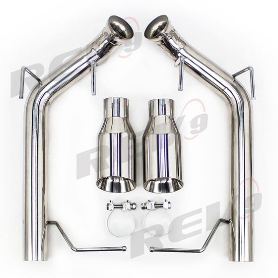 Ford Mustang 11-14 V8 GT / BOSS 302 / GT500 2.5" Dual Axle Back FlowMaxx Exhaust Kit, Straight Pipe