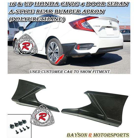 Bayson R, 2016-2018, Honda ,Civic ,Sedan, A Style, Rear, Aprons,Racing bee