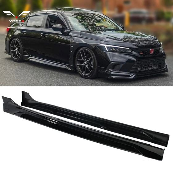 2022+ HONDA CIVIC SEDAN/HATCHBACK YOFER V1 SIDE SKIRTS CRYSTAL BLACK PEARL