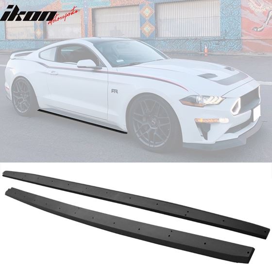 19,Ford,Mustang,Side,Skirts,Extension,OE,Textured,Black,PP