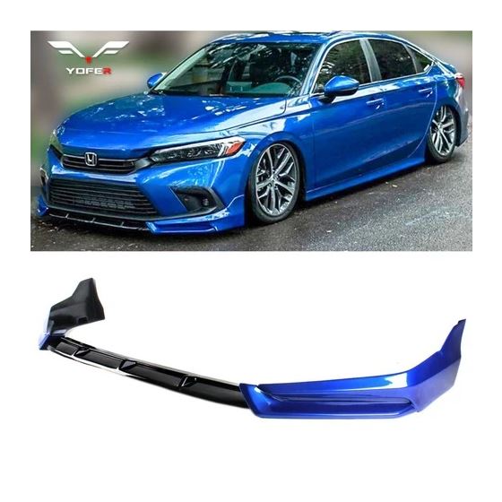 2022-2024 HONDA CIVIC SEDAN YOFER V1 FRONT BUMPER LIP AEGEAN BLUE