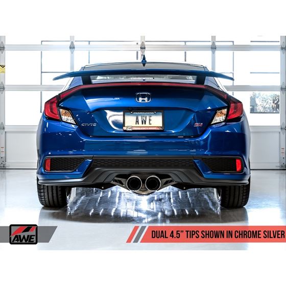AWE,Tuning,2016+,Honda,Civic,Si,Track,Edition,Exhaust,Front,Pipe,Dual,Diamond,Black,Tips