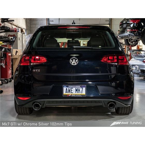 p2AWE MK7 GTI Track Edition Exhaust - Chrome Silver