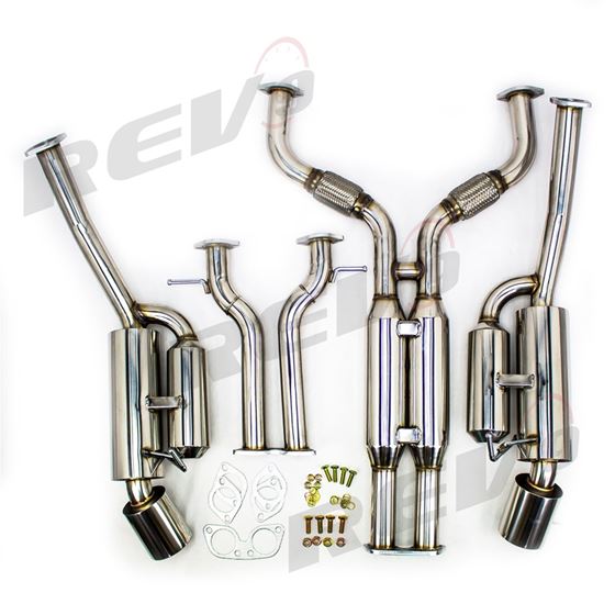 Dual Exit Catback Exhaust With Tuner Style Muffler Tip, Stainless Steel, Nissan 370Z (Z34) 2009-17