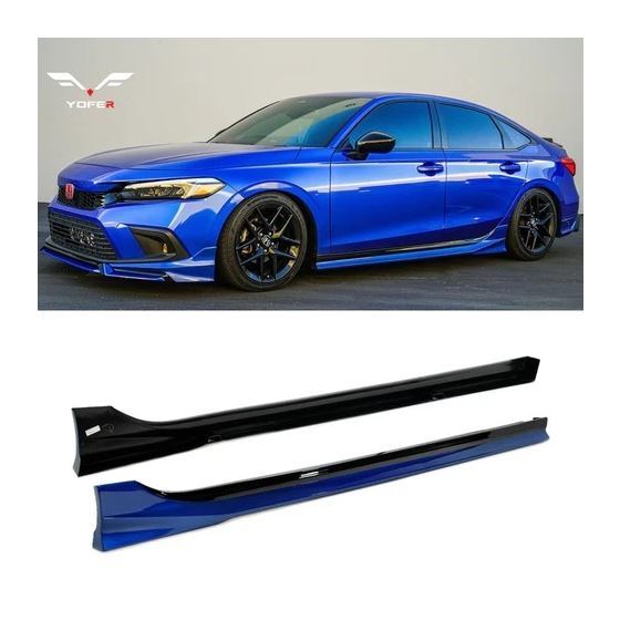 2022+ Honda Civic Sedan/Hatchback Yofer V2 Side Skirts - Aegean Blue