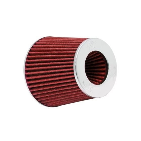 K&N,Universal,Air,Filter,Chrome,Round,Tapered,Red,4in,Flange,ID,x,1.125in,Flange,Length,x,5.5in,H