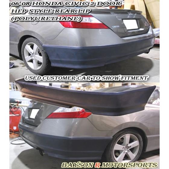 BaysonR,HF,Style,Rear,Lip,For,2006-2011,Honda,Civic,2Dr