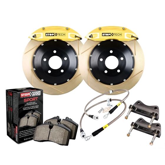 StopTech, 04-08, Acura TL/TSX, Yellow, ST-40, Calipers, 328x28mm, Slotted, Rotors, Front, Big, Brake