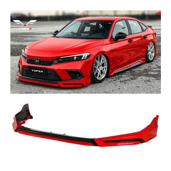 2022-2024 HONDA CIVIC SEDAN YOFER V3 FRONT BUMPER LIP (RALLY RED)