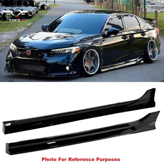 2022+ Honda Civic Sedan/Hatchback Yofer V2 Side Skirts - Meteorite Grey