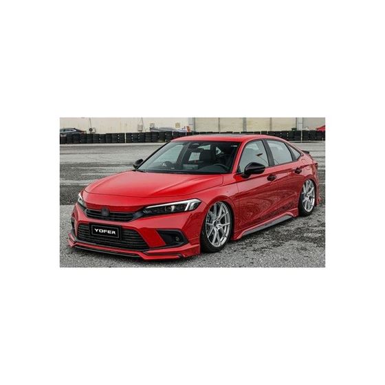 2022+,HONDA,CIVIC,SEDAN,YOFER,FRONT,BUMPER,LIP,RALLYE,RED