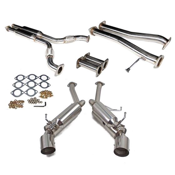 Rev9,Catback,Exhaust,Nissan,350Z,03-08,G35,Coupe,RWD,03-06,Polished,4.5",Tips