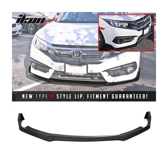 IKONMOTORSPORT TYPE R STYLE FRONT BUMPER LIP HONDA CIVIC 2DR/ 4DR 16-18