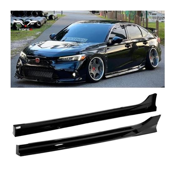 2022+ Honda Civic Sedan/Hatchback Yofer V2 Side Skirts - Crystal Black Pearl