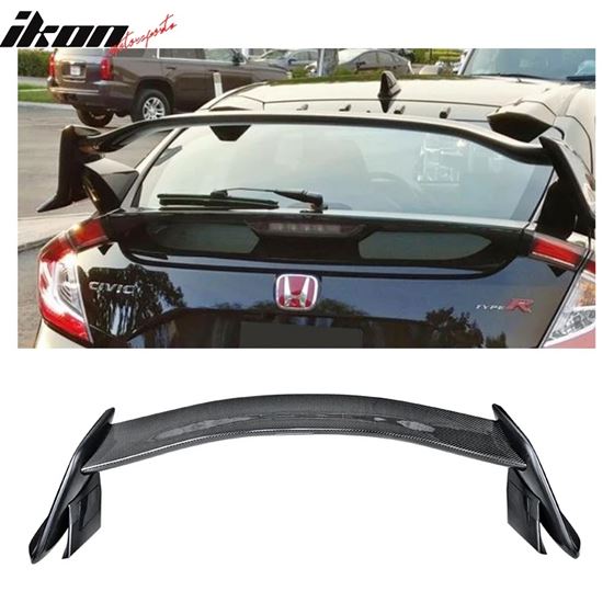 Ikonmotorsports 2017-2021 Honda Civic X FK7 FK4 HB5 Type R Carbon & Rear Spoiler Wing