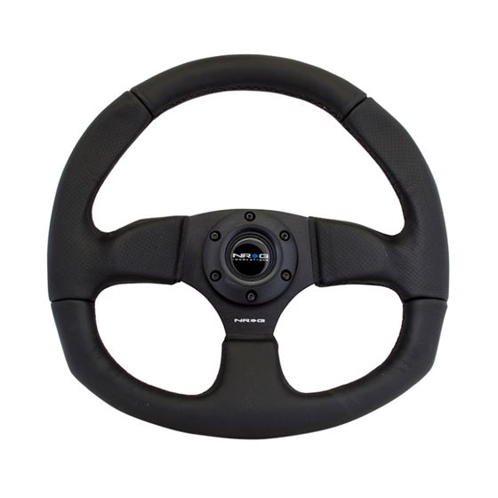 NRG, Reinforced, Steering, Wheel, 320mm Horizontal, 330mm Vertical, Leather, Black, Stitching, steer