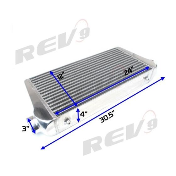 Rev9 Spec R FMIC Aluminum Front Mount Intercooler 3" inlet/outlet 30.5x12x4 800h