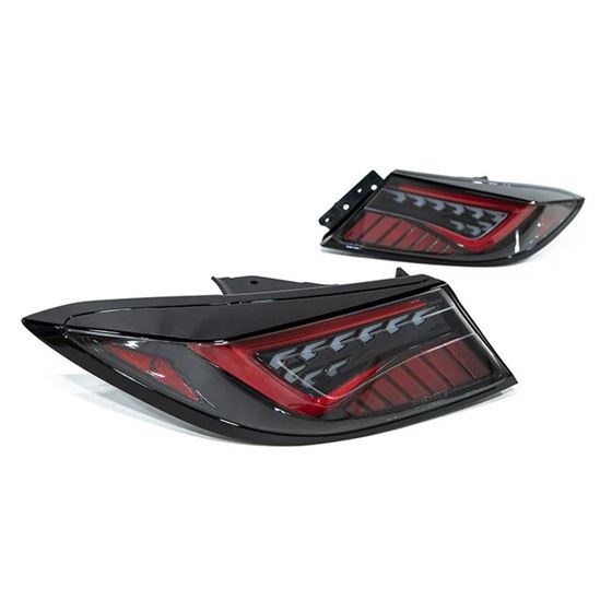 OLM Scythe Style LED Taillights (Clear Lens, Black Base, Red Bar) - 2022-2024 Toyota GR86 / Subaru B