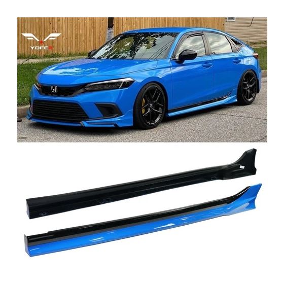 Honda Civic Sedan/Hatchback Yofer V2 Side Skirts - Boost Blue