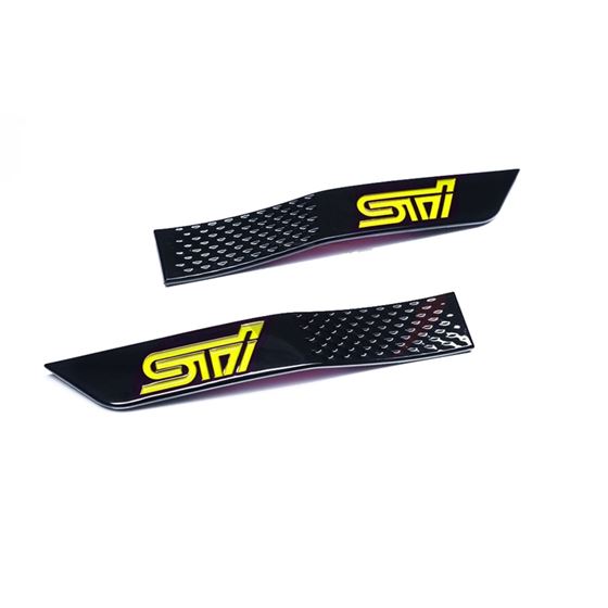 Fender,Badge,Ornament,Set,Gloss,Black,Yellow,STI,Logo,2015-2021,STI